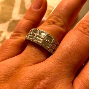 Beautiful Checkerboard Baguette CZ Ring